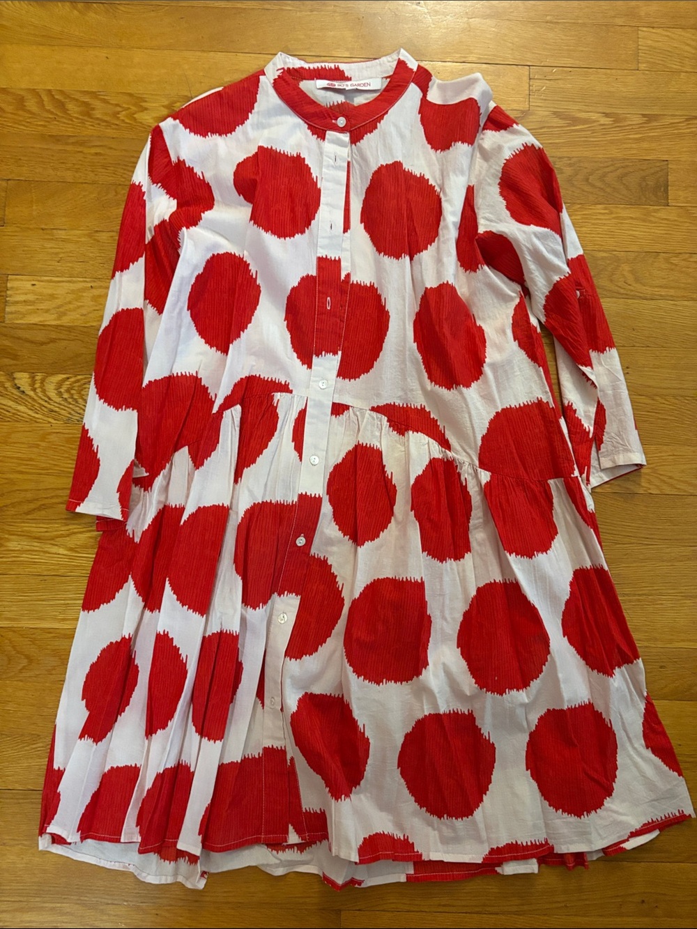 Red Polka Dot Button-Front Dress